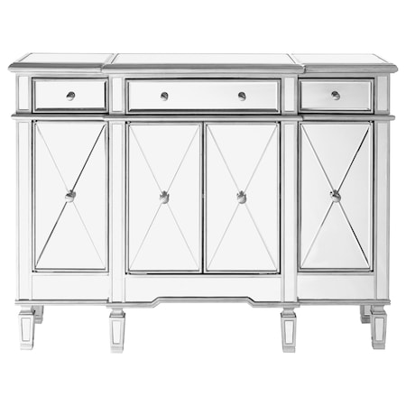 Elegant Decor MF6-1111SC Contempo Cabinet, Hand Rubbed Antique Silver